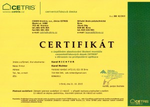 Certifikace Cetris