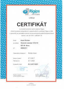Certifikát Rigips