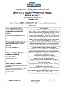 Osvědčení Abeceda řemeslníka