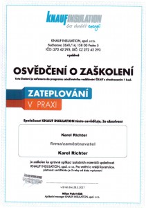 Osvědčení Knauf Insulation