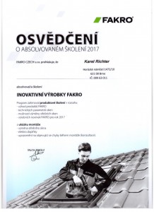 Osvědčení Fakro